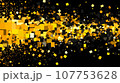 background with yellow and black, Abstract background flowing glowing triangular fragments, yellow, black, AI generated. 107753628