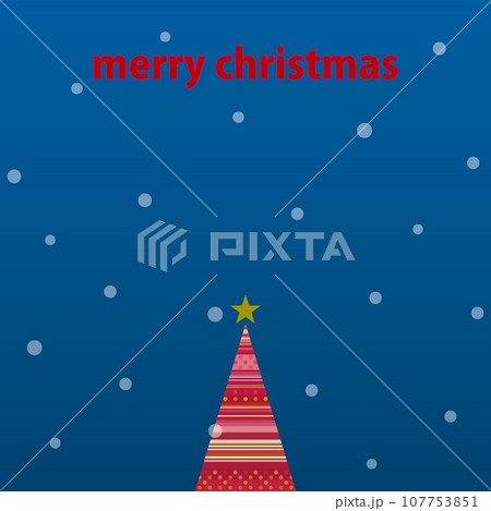 メリークリスマス　クリスマスツリー　雪 107753851