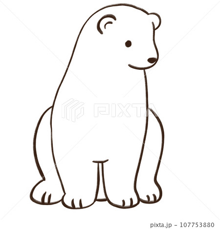 シロクマの線画イラスト 107753880