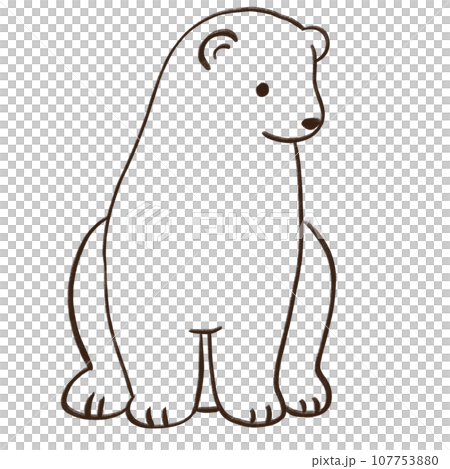 シロクマの線画イラスト 107753880