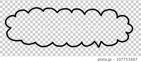 手書きのシンプルな雲型ふきだし 107753887