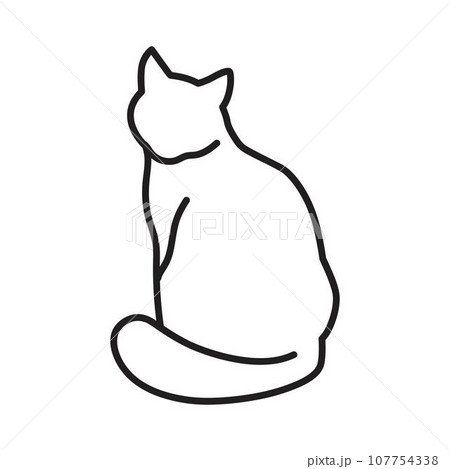 black lines Cat vector black lines Cat vector 107754338