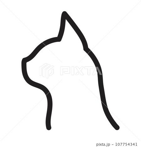 Black Cat head thin line icon vector Black Cat head thin line icon vector 107754341