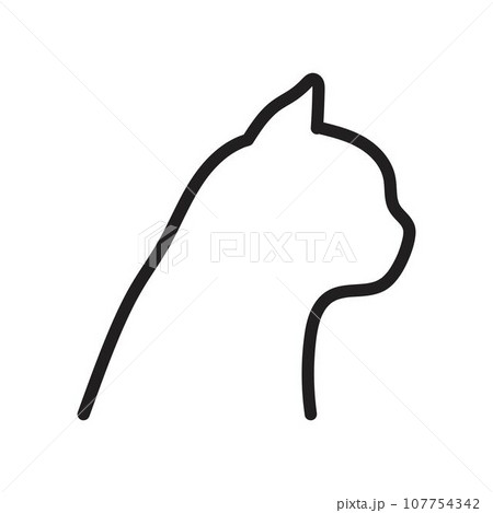 Black Cat head thin line icon vector 2 Black Cat head thin line icon vector 2 107754342