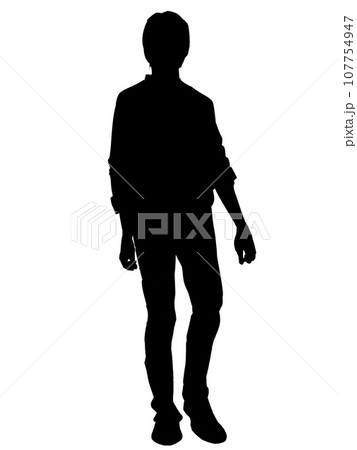 男性 全身 シルエット 男性 全身 シルエット 107754947