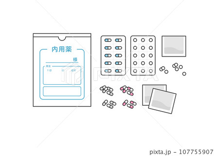 お薬のイラストセット お薬のイラストセット 107755907