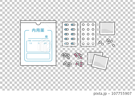 お薬のイラストセット お薬のイラストセット 107755907