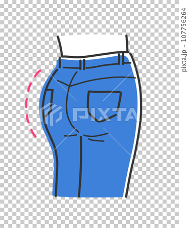引き締まったお尻のイラスト素材 107756264
