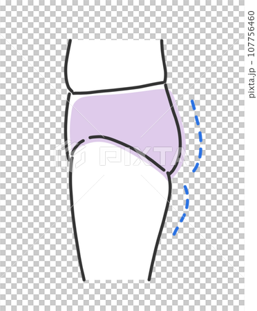 垂れたお尻のイラスト素材 垂れたお尻のイラスト素材 107756460