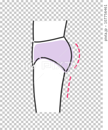 引き締まったお尻のイラスト素材 引き締まったお尻のイラスト素材 107756461
