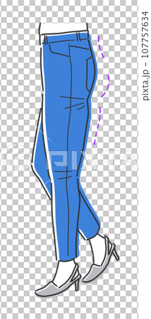 低臀風格的女人插畫素材 107757634