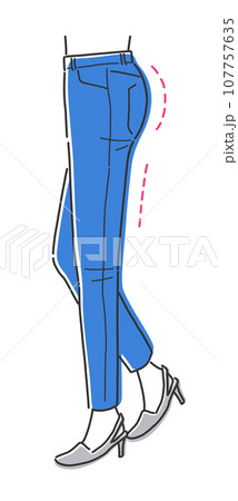 お尻が上がったスタイルの女性イラスト素材 お尻が上がったスタイルの女性イラスト素材 107757635