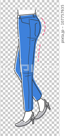 翹臀風格的女人插畫素材 翹臀風格的女人插畫素材 107757635