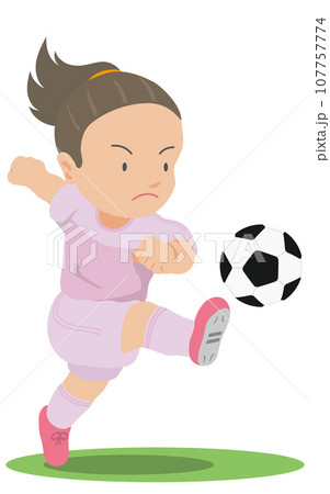 シュート　女子サッカー 107757774