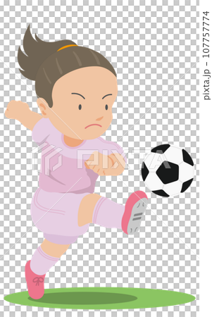 シュート　女子サッカー 107757774