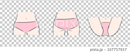 女性のビキニラインのカラーイラスト2　VIO 107757937