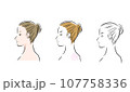 女性の横顔のイラスト 107758336
