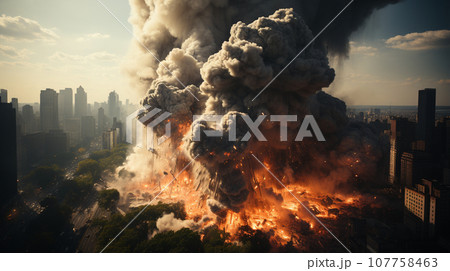 大都市へのミサイル攻撃による大規模火災：大規模戦争状態 107758463
