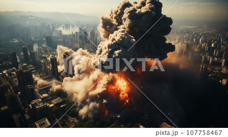 大都市へのミサイル攻撃による大規模火災：大規模戦争状態