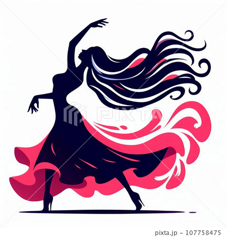 フラメンコを踊る女性 107758475
