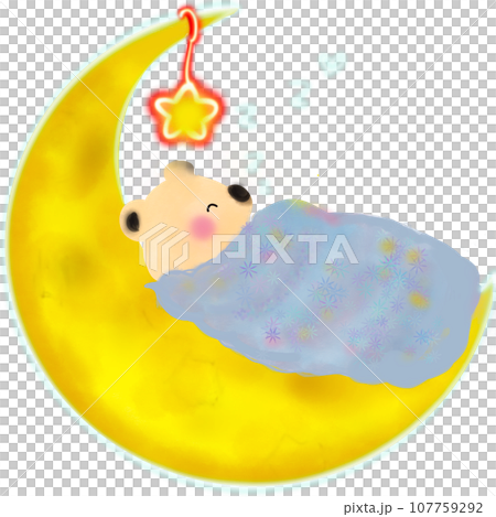 cute baby bear sitting or sleep 107759292