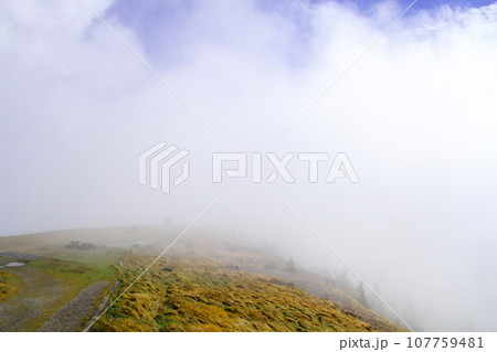霧（雲）に包まれた王ヶ頭山頂付近 (美ヶ原高原) 107759481