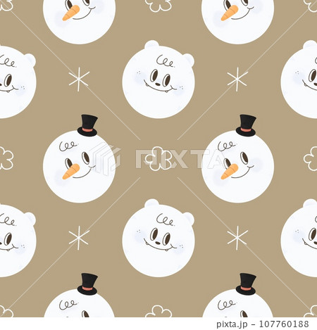 Watercolor cute Christmas Seamless  pattern with ornament polar bear penguin ball Great for Christmas and Winter Projects, Wrapping Paper, Backgrounds, Wallpapers,nursery,baby shower. 107760188