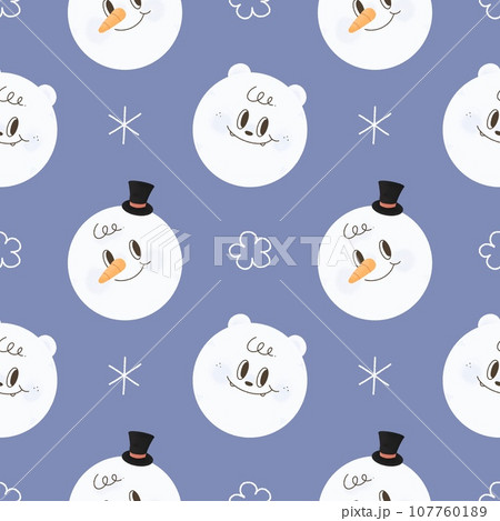 Watercolor cute Christmas Seamless  pattern with ornament polar bear penguin ball Great for Christmas and Winter Projects, Wrapping Paper, Backgrounds, Wallpapers,nursery,baby shower. 107760189
