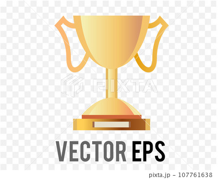 Isolated golden gradient award prize cup icon 107761638
