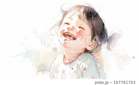 笑顔の子どもの水彩イラスト AI生成画像 笑顔の子どもの水彩イラスト AI生成画像 107761783