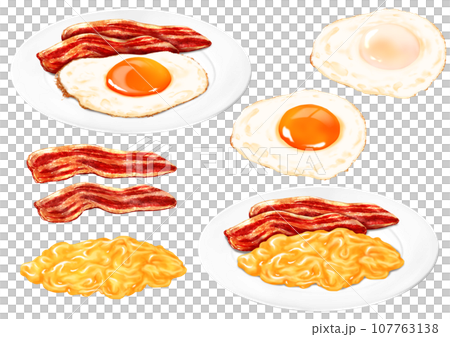 fried egg scrambled egg egg dish breakfast fried egg scrambled egg egg dish breakfast 107763138