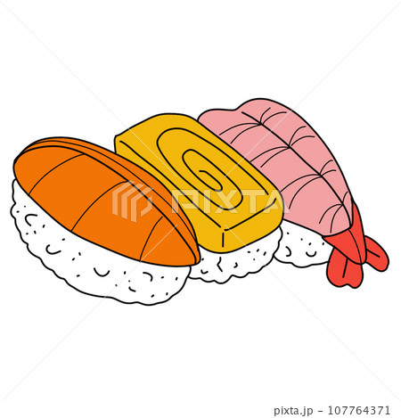 The illustration of a sushi 107764371