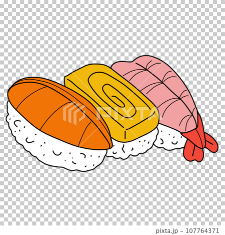 The illustration of a sushi 107764371