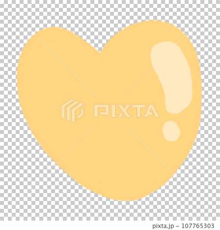 Yellow Heart Cartoon illustration Cute Heart Hand Drawn 107765303