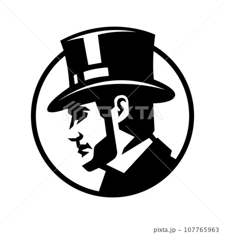 Logo of a gentleman in a bowler hat. 107765963