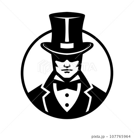 Logo of a gentleman in a bowler hat. 107765964