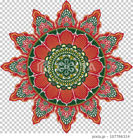 Flower mandala Chinese style color Flower mandala Chinese style color 107766324