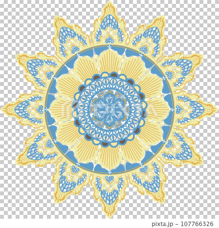 Flower mandala blue x yellow Flower mandala blue x yellow 107766326