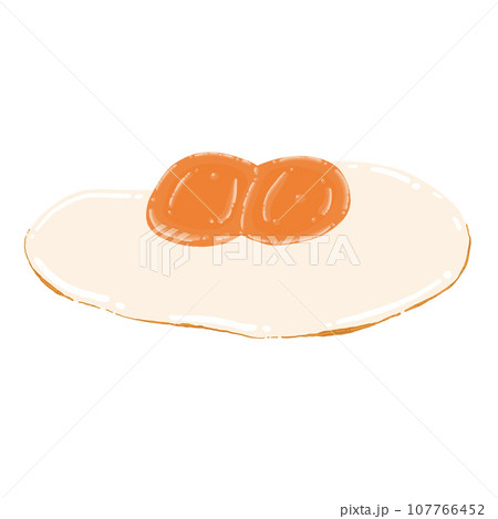 Twin Fried Eggs Cartoon illustration 107766452