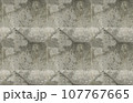 Seamless pattern of grey volumetric texture made by casting wall ready for replicate on background. Unusual relief embossment . Concrete wall with traces of aging cracks, destruction and streaks 107767665