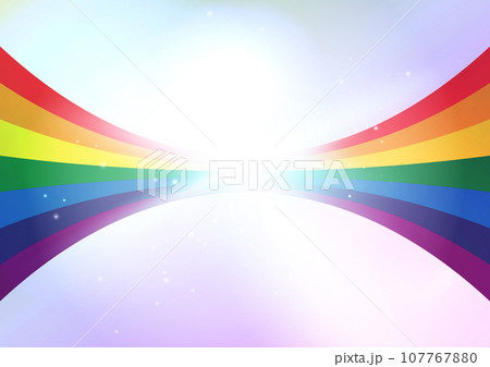 広がる虹色ウェーブ 107767880