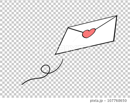 風に乗って飛ぶラブレターのイラスト(背景透過) 風に乗って飛ぶラブレターのイラスト(背景透過) 107768650