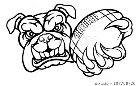 Bulldog Dog American Football Ball Sports Mascot 107768720