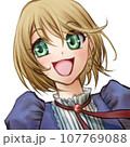 笑顔の少女アイコン(透明背景) 107769088