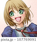 笑顔の少女アイコン（ピンク背景） 107769091