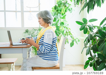 PCとシニア女性 107769189