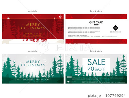 クリスマス　ギフトカード68　gift card　割引券　チケット 107769294