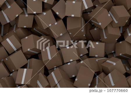 Cardboard box or carton on white background, carrying parcel and online shopping 107770660