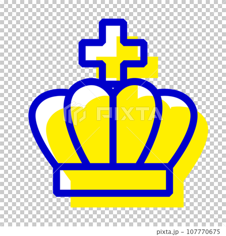 Two-color style icon representing a crown Two-color style icon representing a crown 107770675