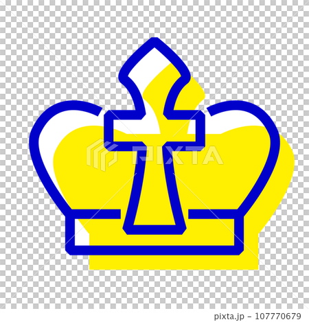 Two-color style icon representing a crown Two-color style icon representing a crown 107770679